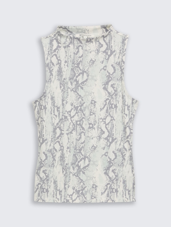 Slim Fit Top mit Schlangenmuster von Denim Female, faded snake print