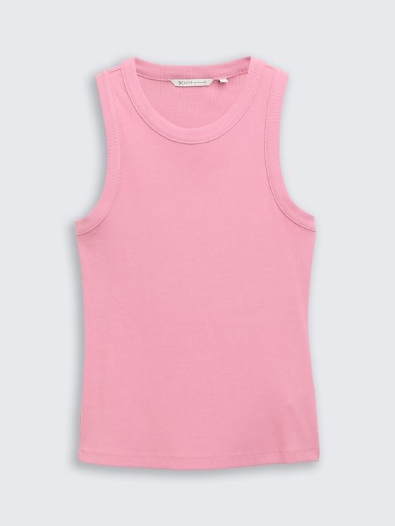 Slim Fit Top mit Rippstruktur von Denim Female, Soft Blush Rose