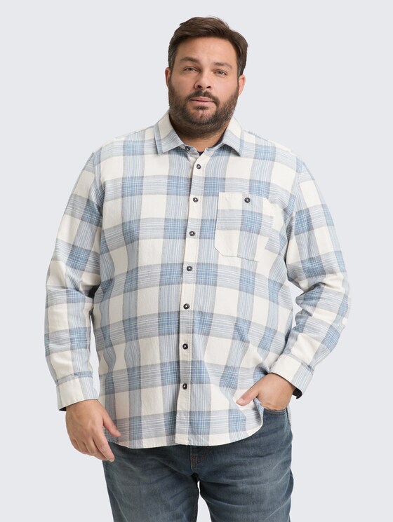 Plus Size - Hemd mit Karomuster von Men Plus Size, white light blue check