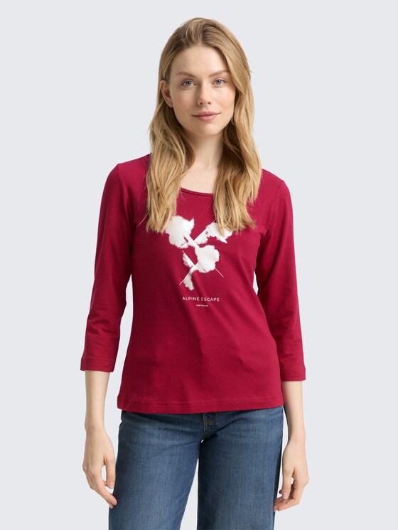 Langarmshirt mit Print von Women, Rumba Red