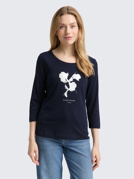 Langarmshirt mit Print von Women, sky captain blue