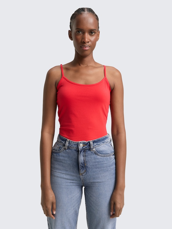 Slim Fit Trägertop von Denim Female, brilliant red