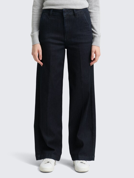 TTMADINA WIDE jeans door Women, Clean Rinsed Blue Denim