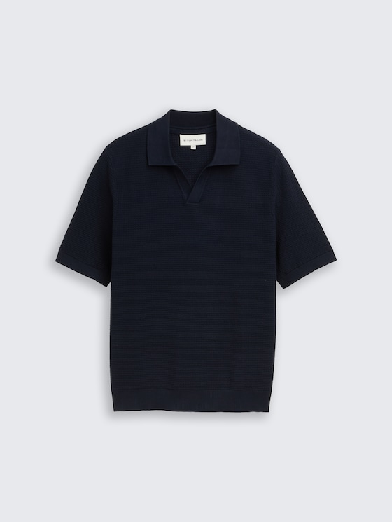 Strickpullover mit Polokragen von Men, sky captain blue