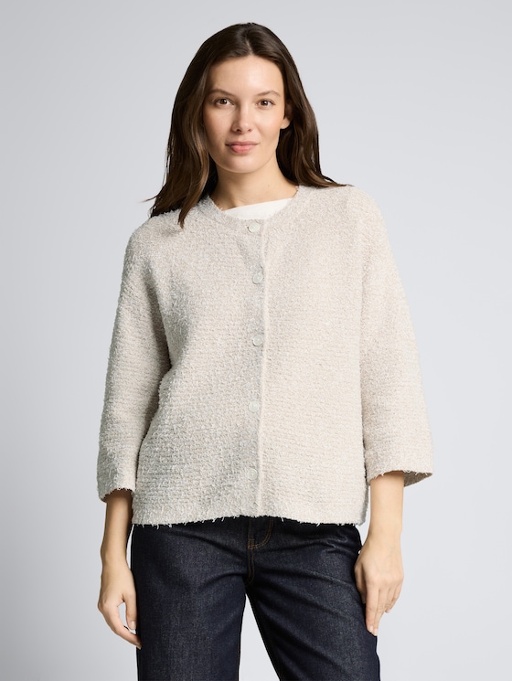 Cardigan ample à manches 3/4 par Women, white beige structure