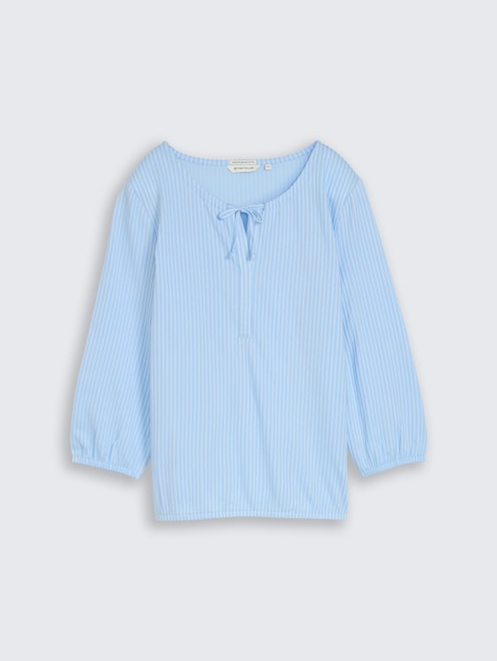 Blouse shirt with striped pattern by Women, blue white thin stripe