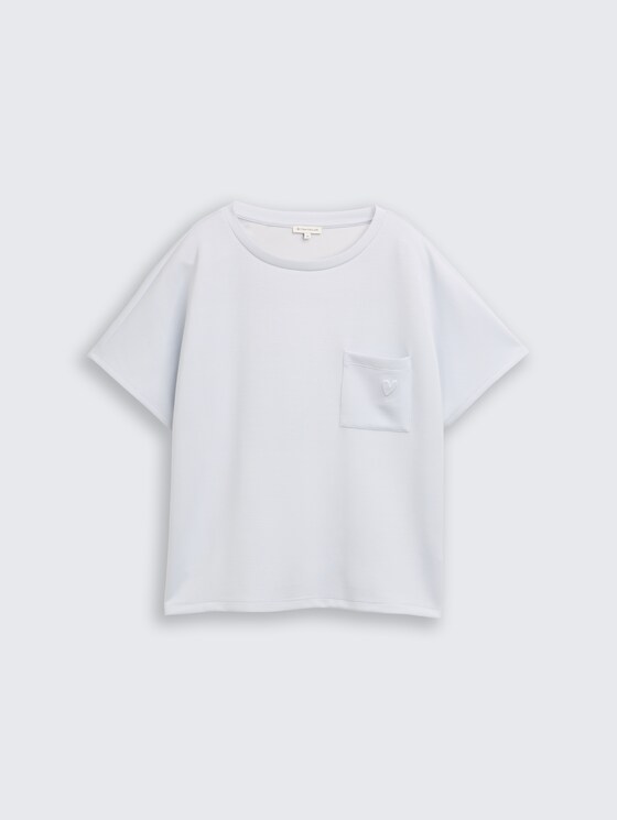 Loose Fit Scuba T-Shirt mit Brusttasche von Women, soft dusty blue