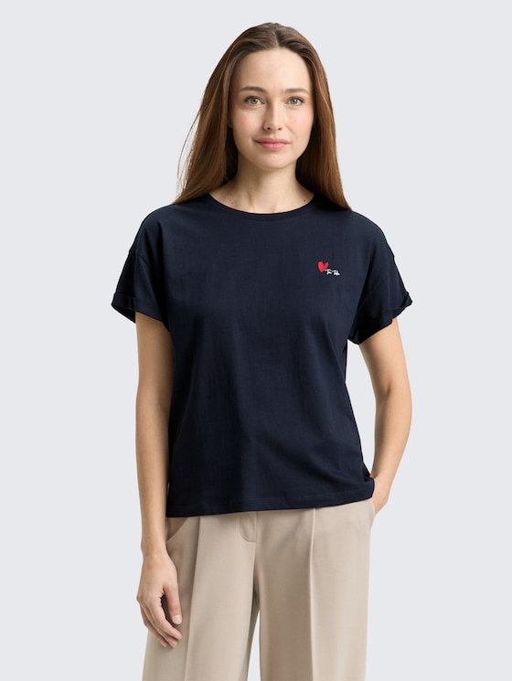 T-shirt with embroidery by Women, sky captain blue