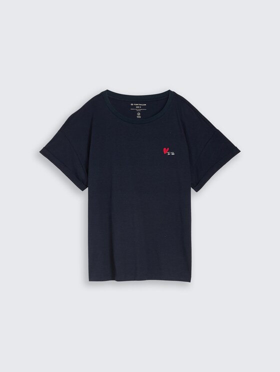 T-shirt met borduursel door Women, sky captain blue