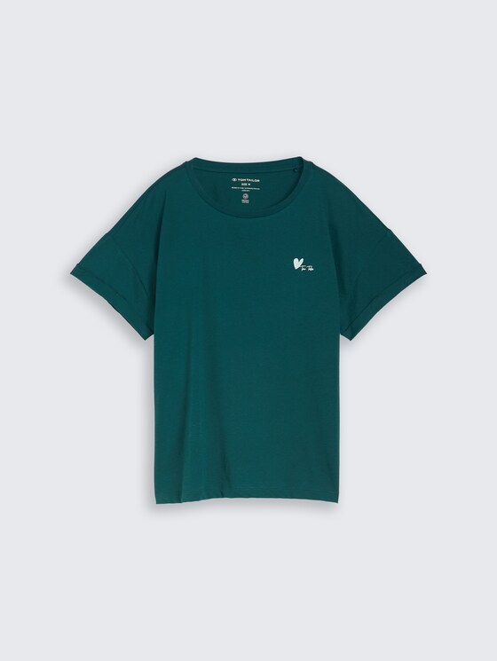 T-shirt met borduursel door Women, Deep Meadow Green