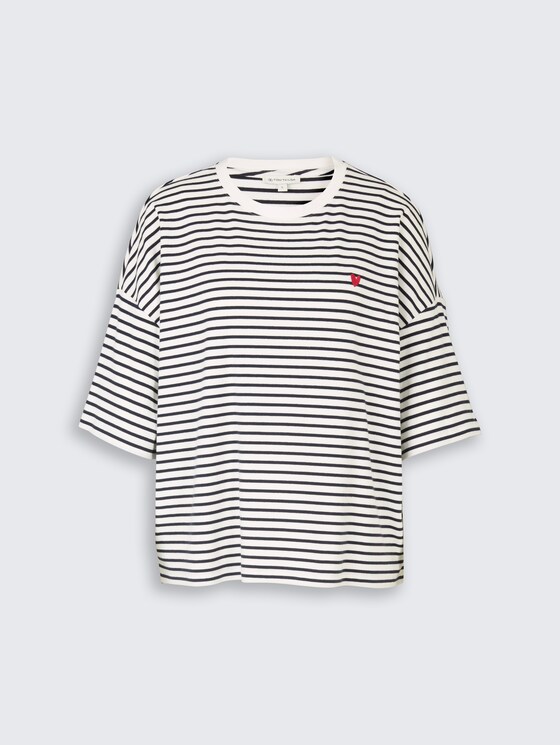 Oversize T-Shirt mit Streifenmuster von Women, offwhite navy blue stripe