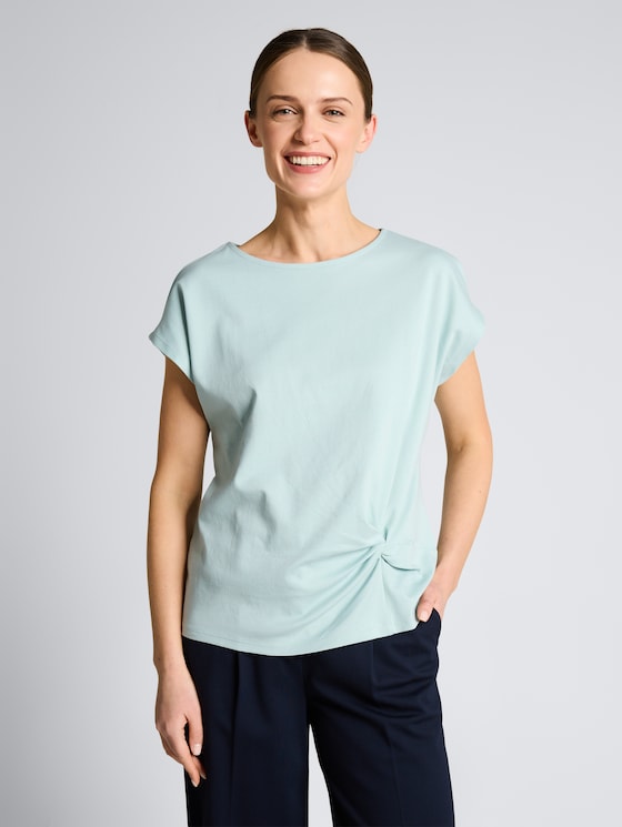 T-shirt with knot detail by Women, blue haze