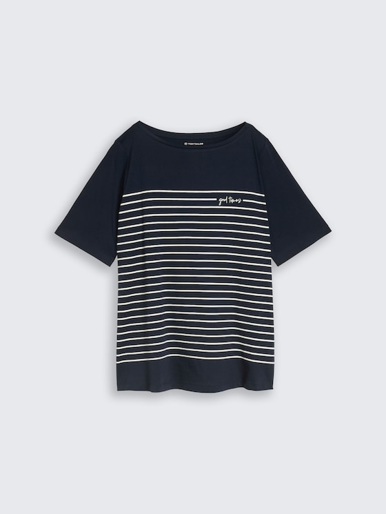 Plus Size - T-shirt met streepjesmotief door Women Plus Size, sky captain blue