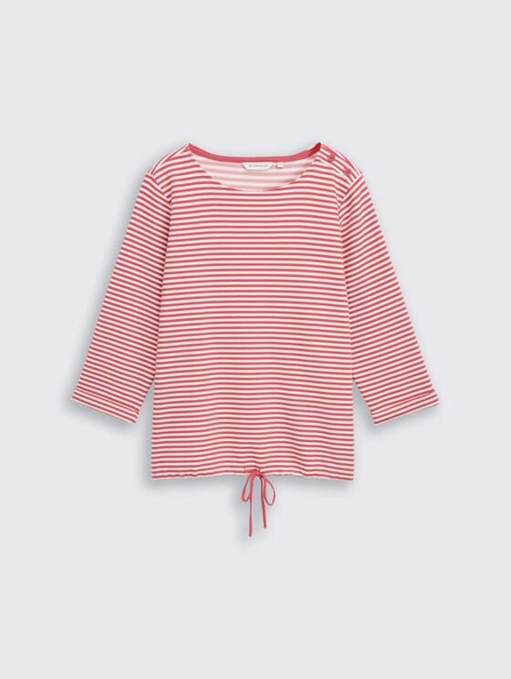 Plus Size - shirt met lange mouwen en knoopdetails door Women Plus Size, pink offwhite regular stripe