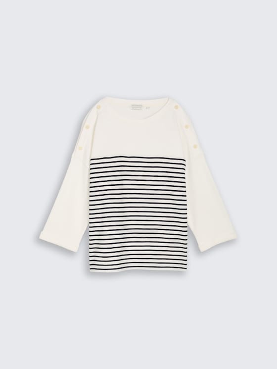 Langarmshirt mit Streifenmuster von Women, offwhite navy blue stripe