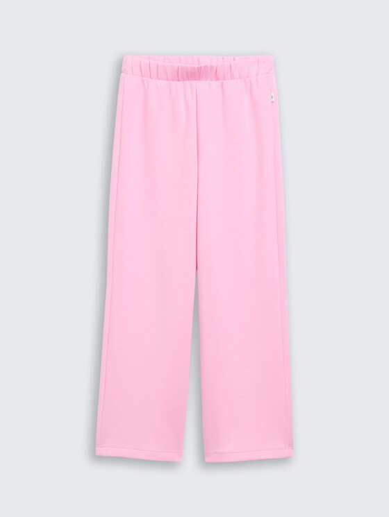 Pantalon large en scuba par Mini Girls, lovely pink
