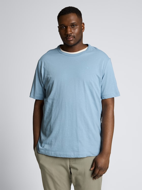 Plus Size - Basic T-Shirt aus Baumwolle von Men Plus Size, mountain spring blue
