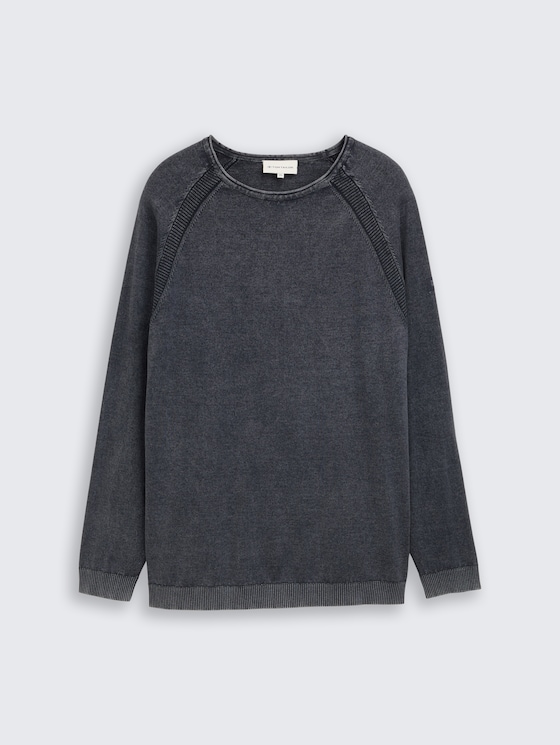 Plus Size - Strickpullover aus Baumwolle von Men Plus Size, sky captain blue