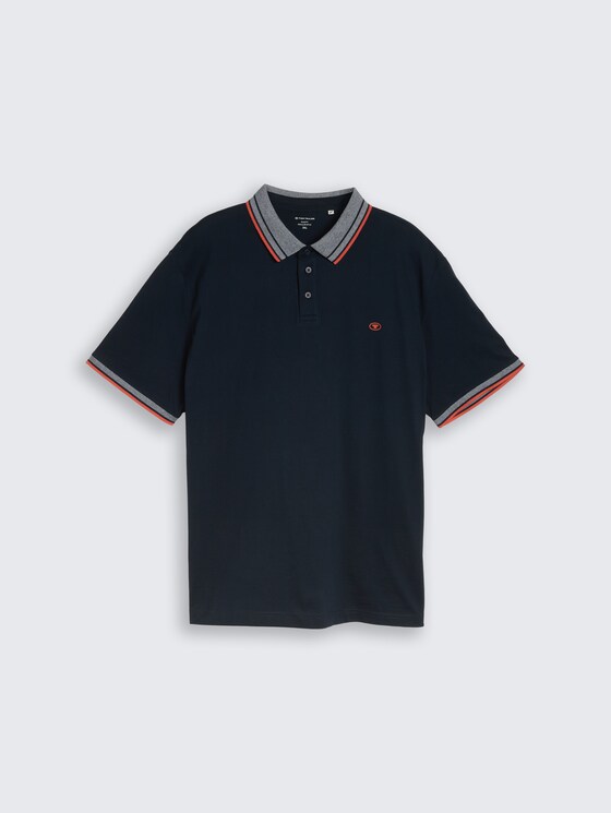 Plus Size - Polo en piqué avec logo imprimé par Men Plus Size, sky captain blue