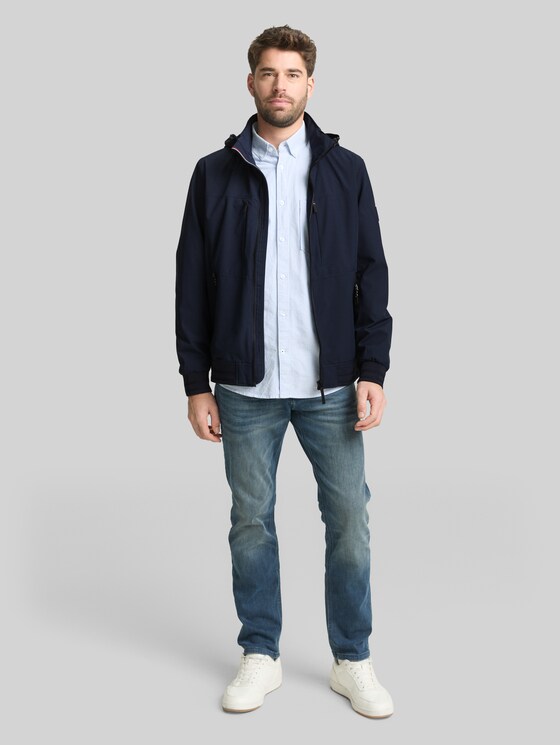 「SUNSEA」 Cut Off Melton Blouson/Ash Navy Blouson jacket with stowable hood in blue by Tom Tailor