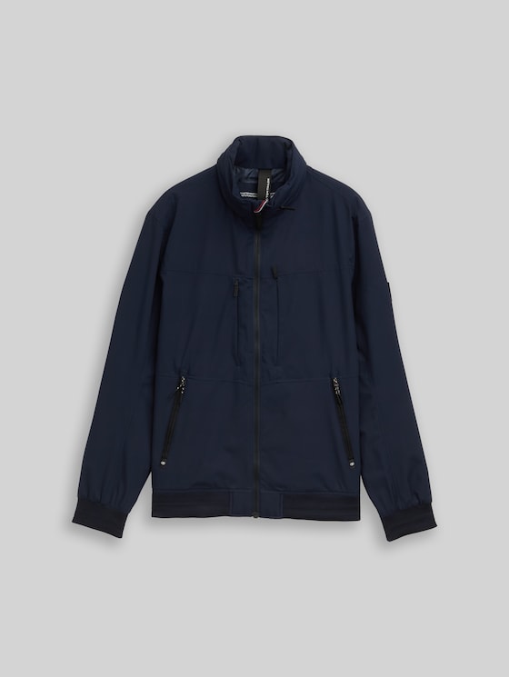 Blouson jacket with stowable hood in blue by Tom Tailor