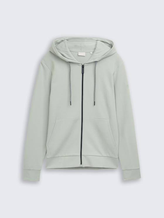 Basic Hoodie Sweatjacke von Men, soft greyish green