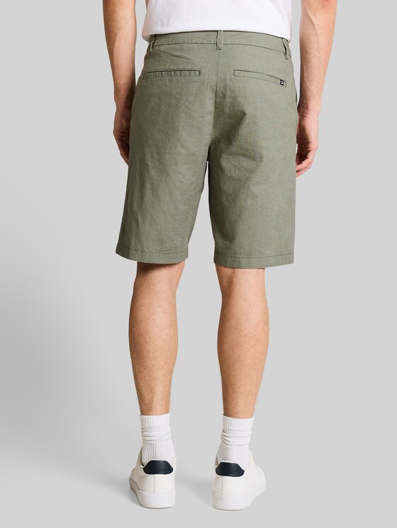 TTRELAXED Chino shorts with linen blend in green by Tom Tailor