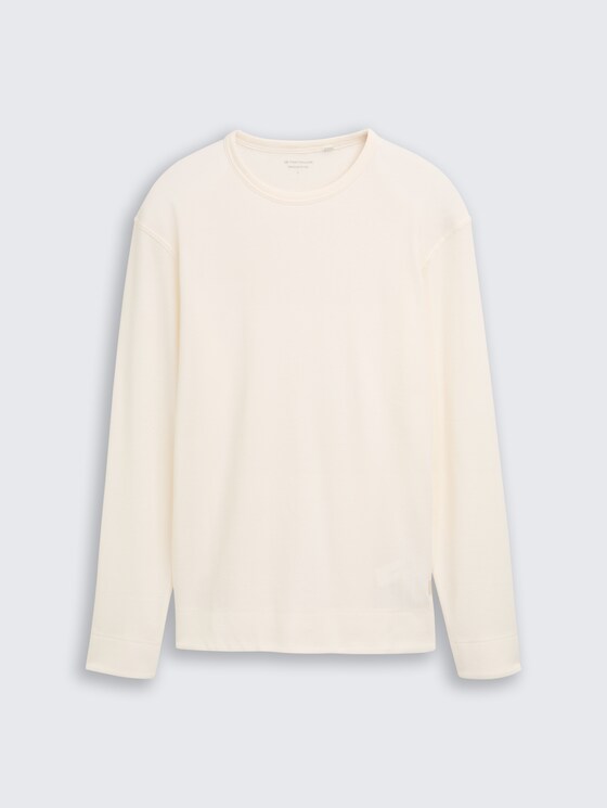 Langarmshirt mit Waffelstruktur von Men, Gardenia White