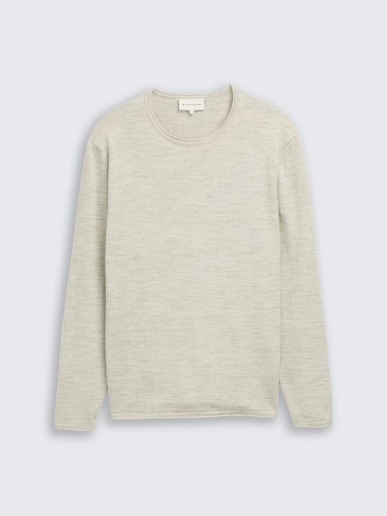 Strickpullover in Melange-Optik von Men, olive multicolor space dye