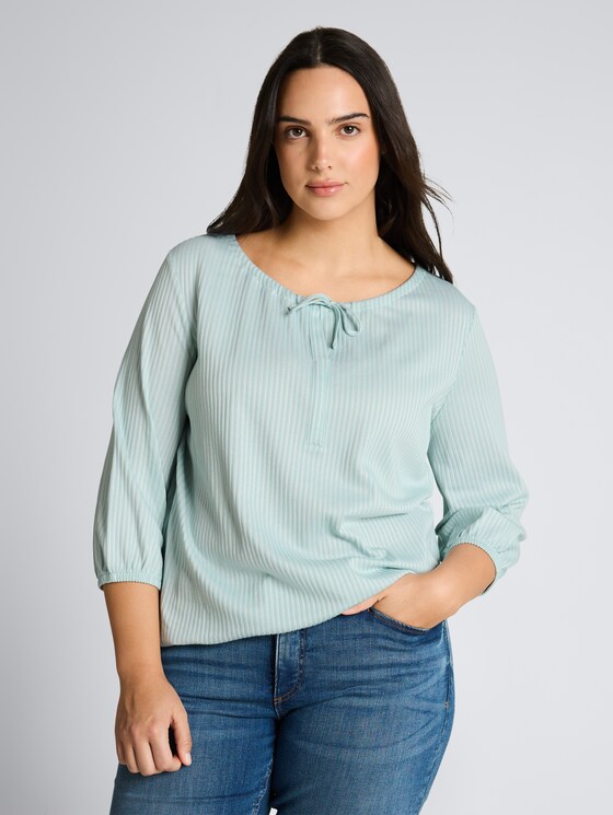 Plus Size - Bluse mit Streifenmuster von Women Plus Size, blue haze stripe