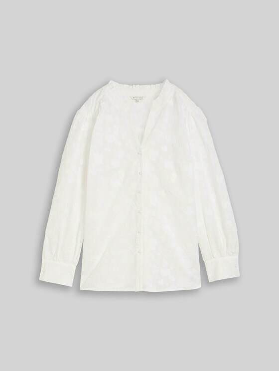 Plus Size - loose fit blouse with embroidery in white by Tom Tailor