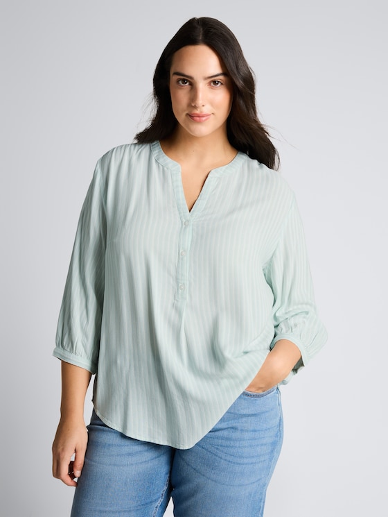 Plus Size - Bluse mit Streifenmuster von Women Plus Size, blue haze white stripe
