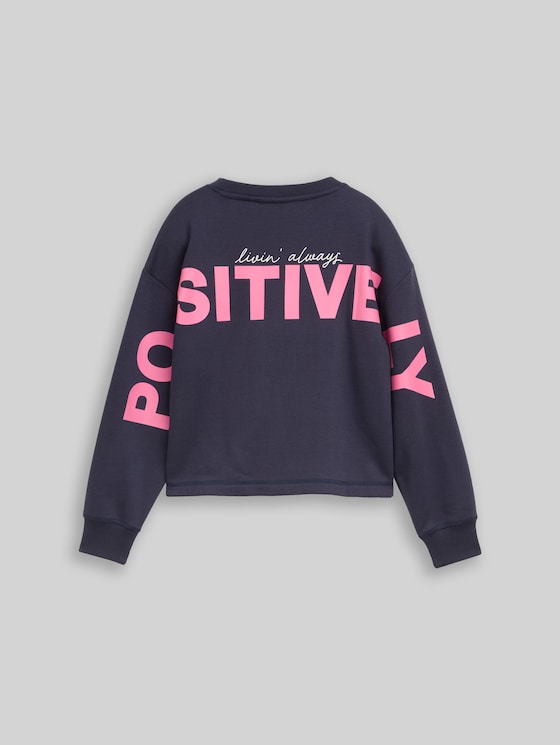 Cropped hoodie in blue by Tom Tailor