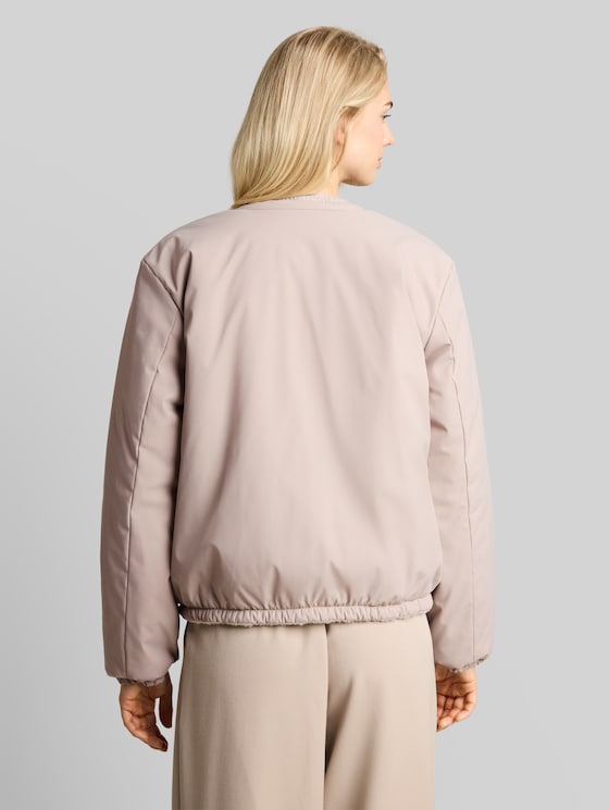 Teddy jacket with reversible design - atmosphere beige