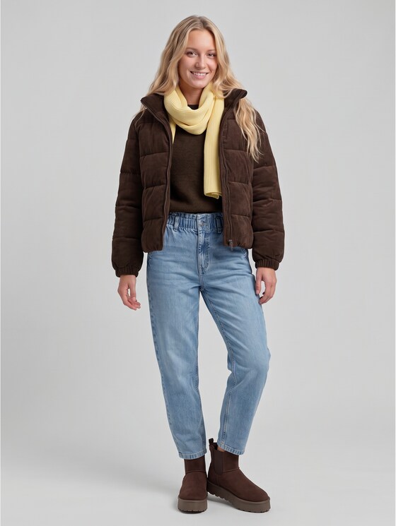 Lightweight Strickpullover mit Alpaka-Anteil in braun von Tom Tailor