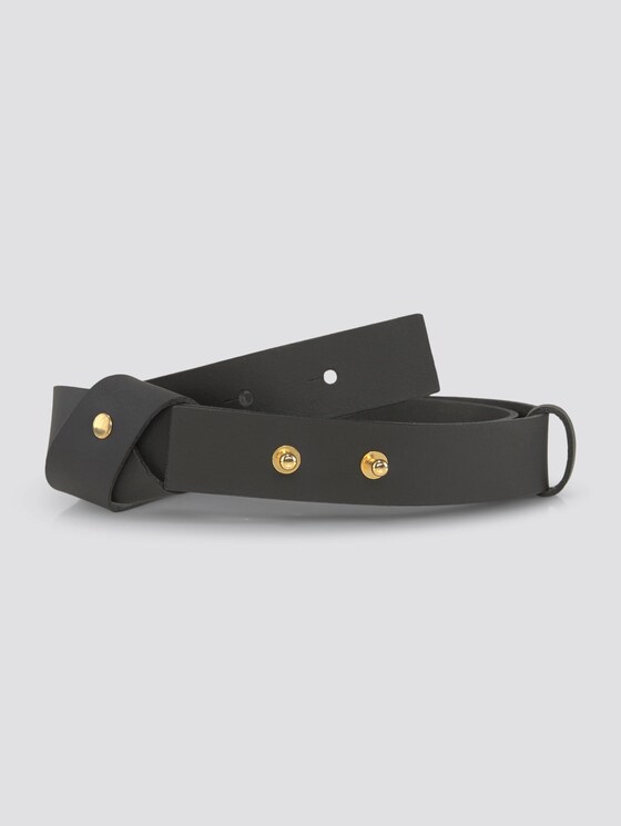 Leather waist belt with an attached loop - Women - black Leather waist belt with an attached loop - Women - black - 7 - TOM TAILOR