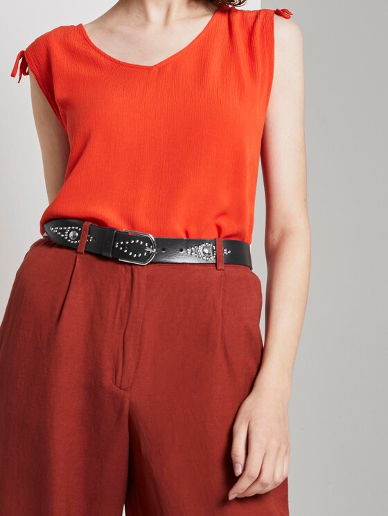 Leather belt with studs - Women - black Leather belt with studs - Women - black - 5 - TOM TAILOR