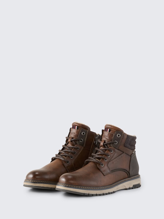 Wasserdichte Stiefeletten mit Fütterung von Men, cognac