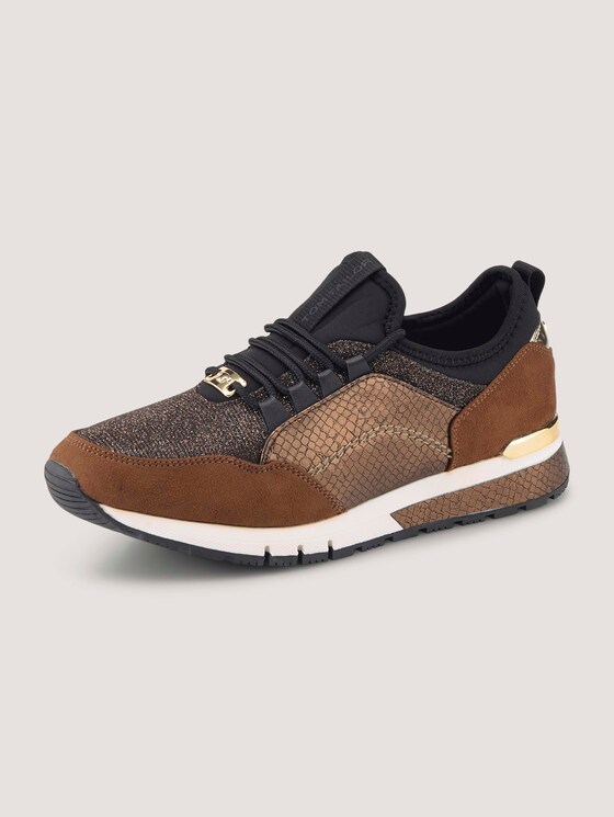 Sneaker with snakeskin and leopard pattern details - Women - brown Sneaker with snakeskin and leopard pattern details - Women - brown - 10 - TOM TAILOR