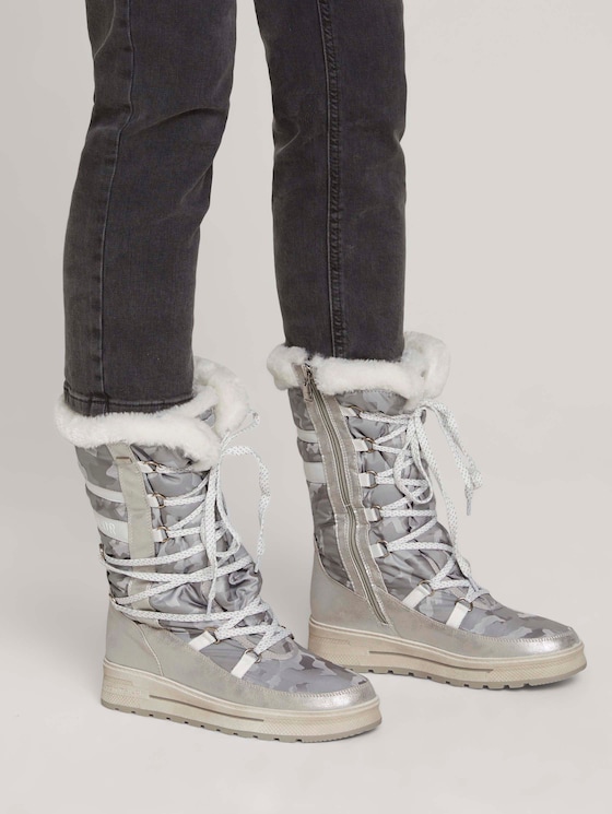 Lined boot with a camouflage pattern - Women - white-silver Lined boot with a camouflage pattern - Women - white-silver - 5 - TOM TAILOR