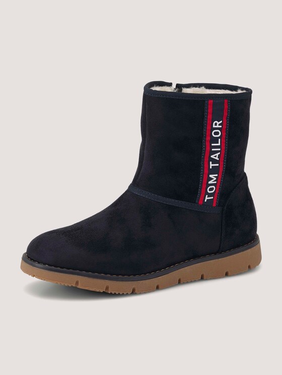 Platte laarzen met logo aan de zijkant - Vrouwen - navy Platte laarzen met logo aan de zijkant - Vrouwen - navy - 10 - TOM TAILOR