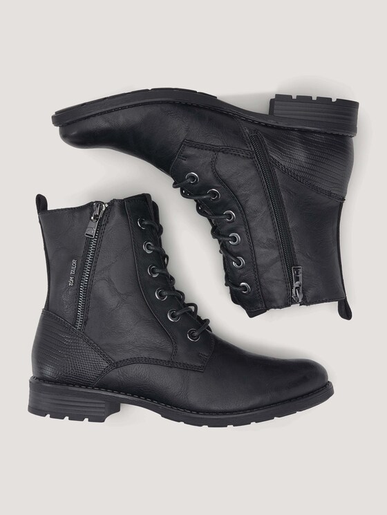 Stiefel mit Schnürung und Ziereißverschluss - Frauen - black Stiefel mit Schnürung und Ziereißverschluss - Frauen - black - 13 - TOM TAILOR