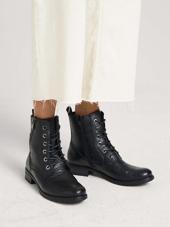 Stiefel mit Schnürung und Ziereißverschluss - Frauen - black Stiefel mit Schnürung und Ziereißverschluss - Frauen - black - 5 - TOM TAILOR