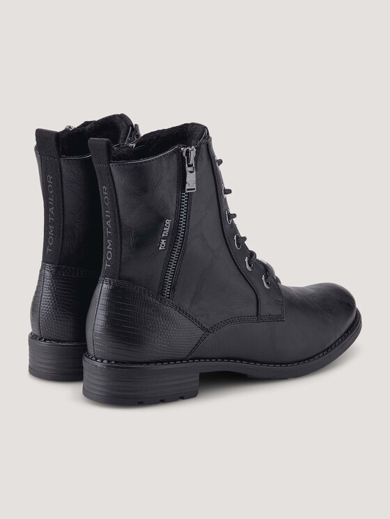 Stiefel mit Schnürung und Ziereißverschluss - Frauen - black Stiefel mit Schnürung und Ziereißverschluss - Frauen - black - 8 - TOM TAILOR