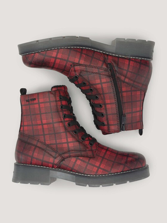 Boot with a checked pattern - Women - bordo Boot with a checked pattern - Women - bordo - 13 - TOM TAILOR