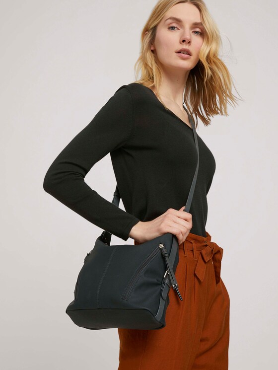 TTCAIA M schoudertas met ritsdetails door Women, schwarz / black