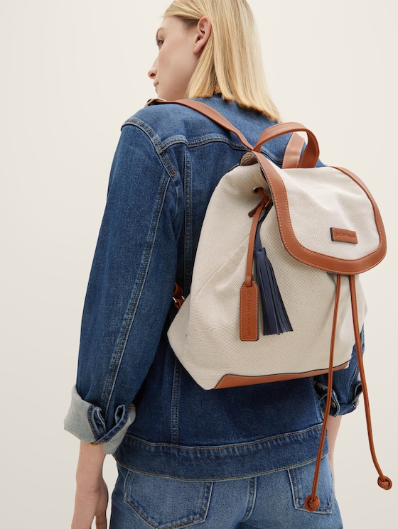 Kimi Rucksack mit Kunstlederdetails von Women, mixed beige