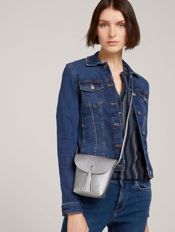 TTIDA S Umhängetasche mit Magnetverschluss von Denim Female, silber / silver