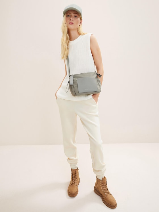 Kleine schoudertas met ritsopening Alma door Denim Female, mid grey