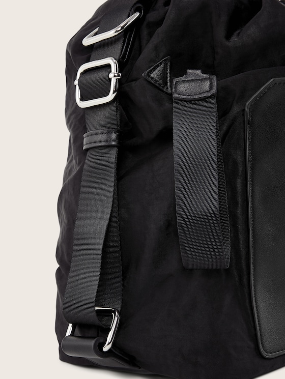 Alma Hobo bag/ Backpack Beutel mit Kordelzugverschluss und Vortasche mit Reißverschluss